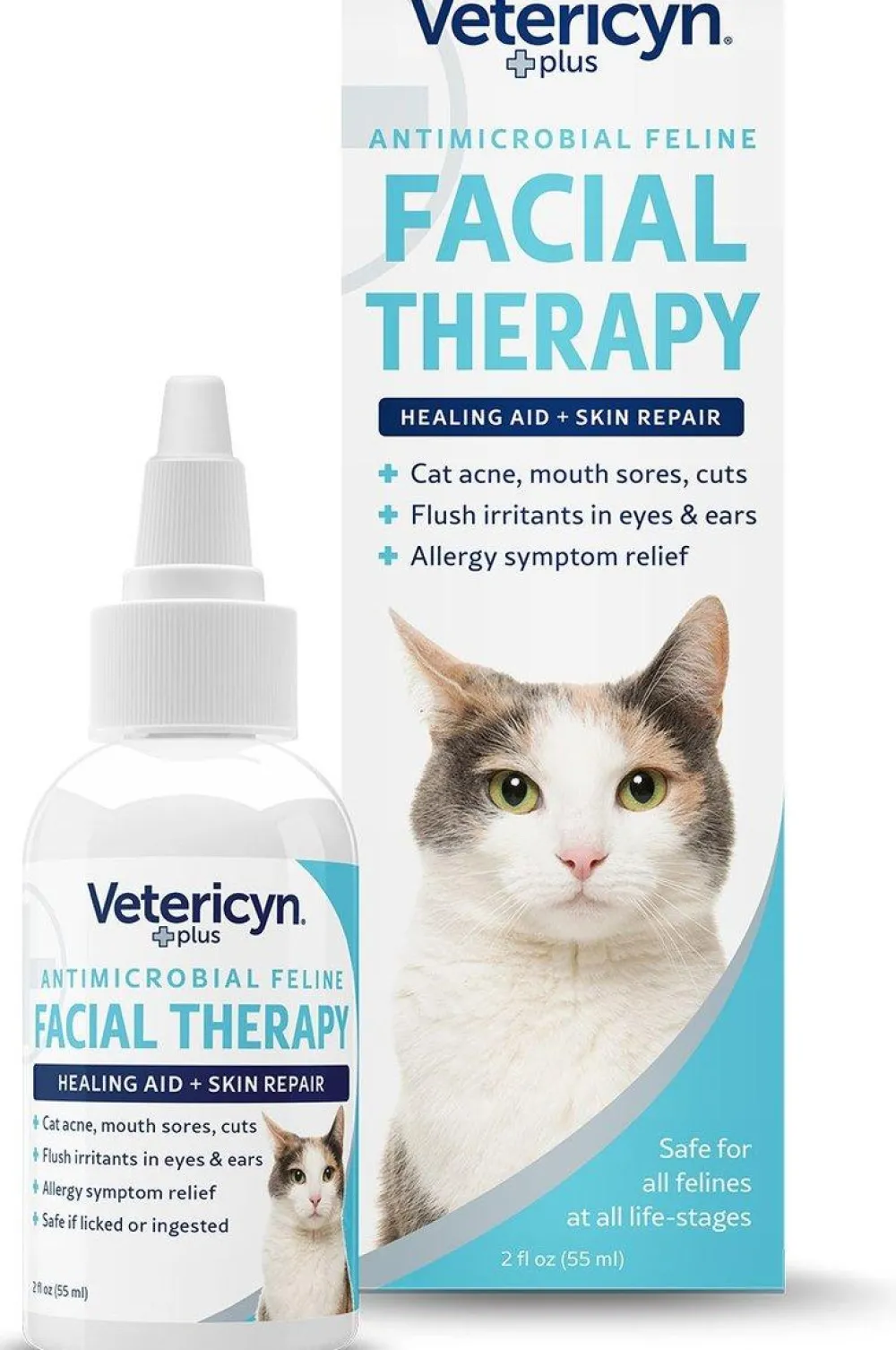 Vetericyn Healthcare | Healthcare^Plus Antimicrobial Feline Facial Therapy Healing Aid + Skin Repair for Cats, 3-oz