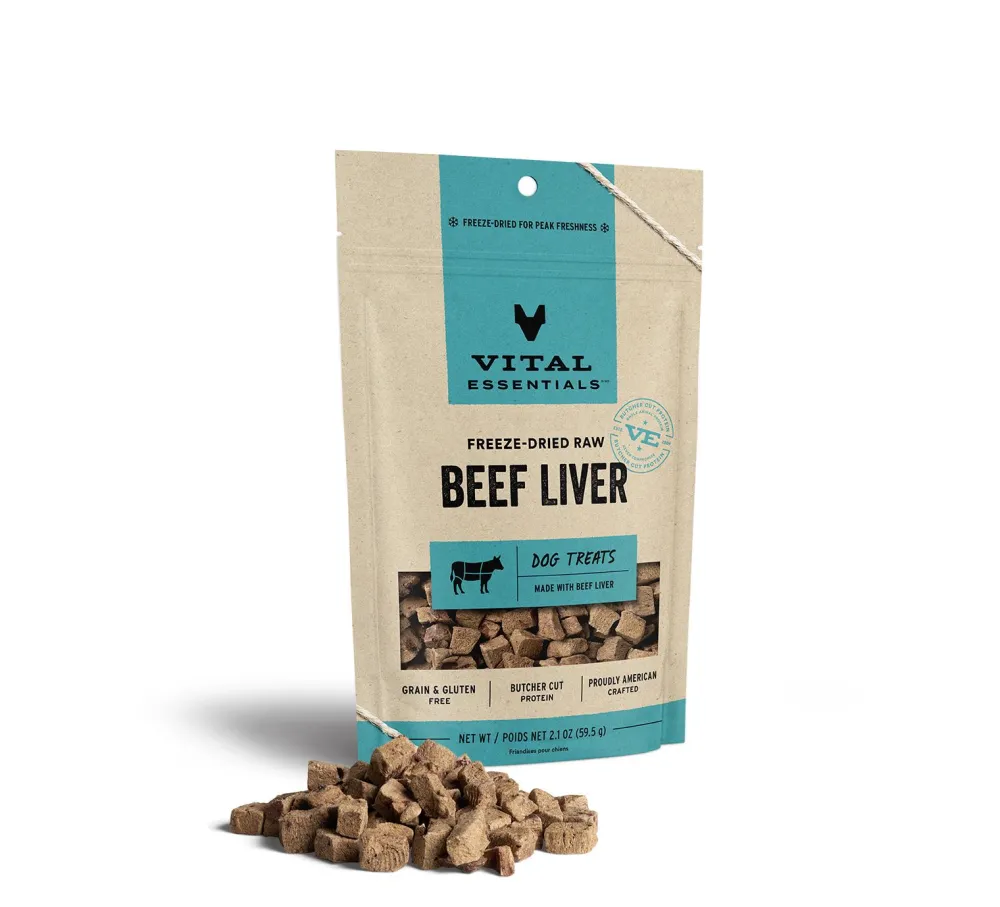 Vital Essentials Freeze-Dried Treats^Beef Liver Freeze-Dried Raw Dog Treats, 2.1-oz