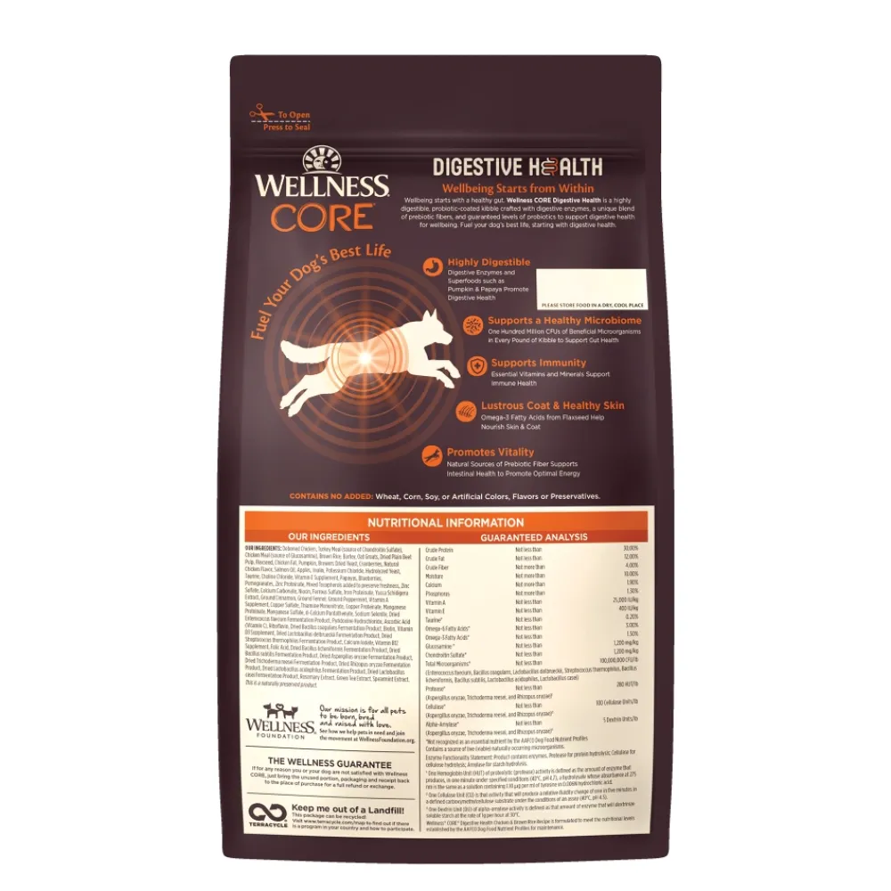 Wellness Dry Food^CORE Digestive Health Wholesome Grains Chicken Dry Dog Food, 4-lb
