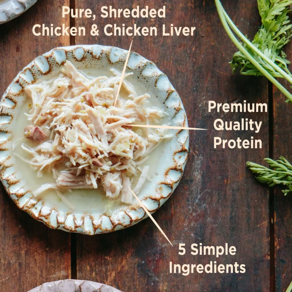 Wellness Food Toppings^CORE Simply Shreds Grain-Free Chicken, Chicken Liver & Broccoli Wet Dog Food Topper, 2.8-oz