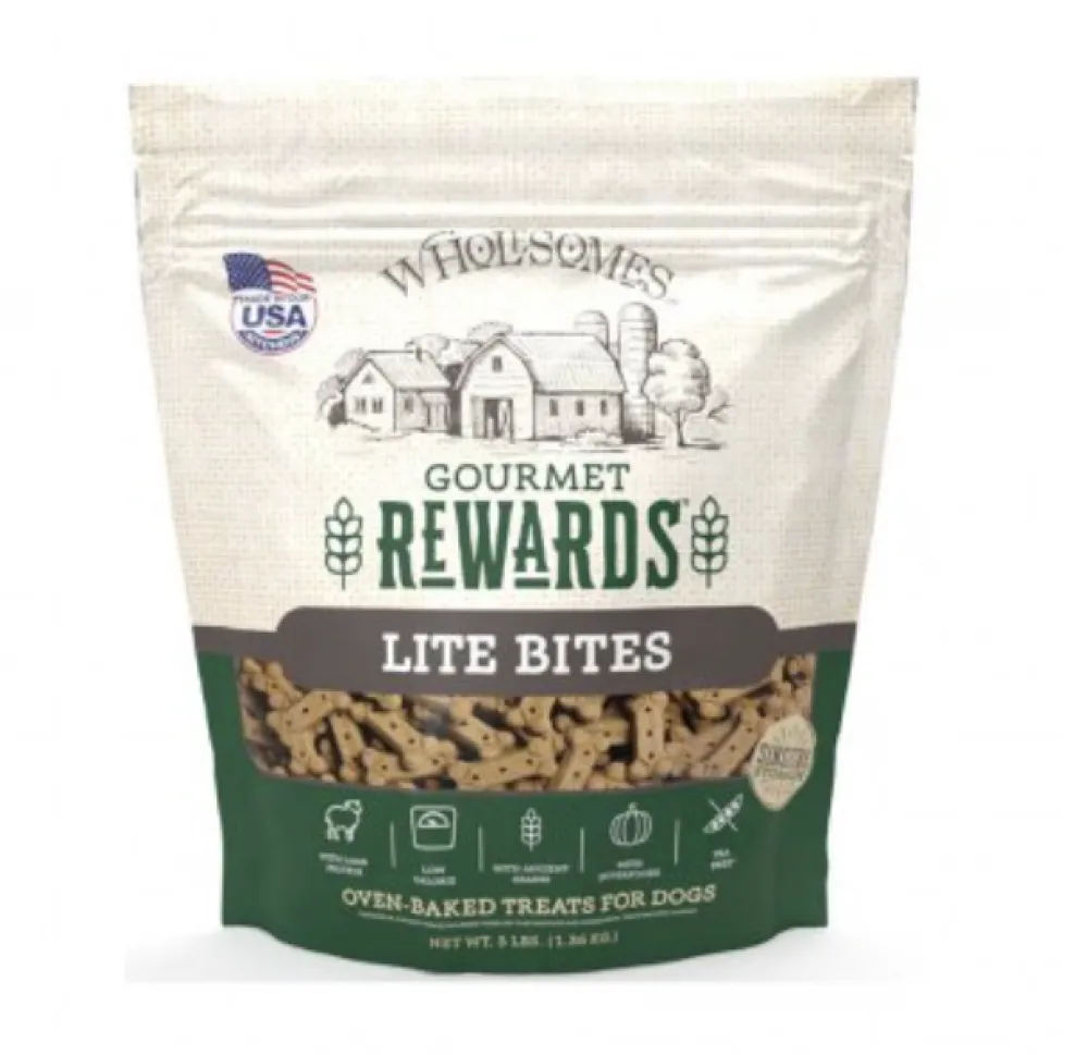 Wholesomes Biscuits & Crunchy Treats^Gourmet Rewards Lite Bites with Lamb Dog Treats, 3-lb
