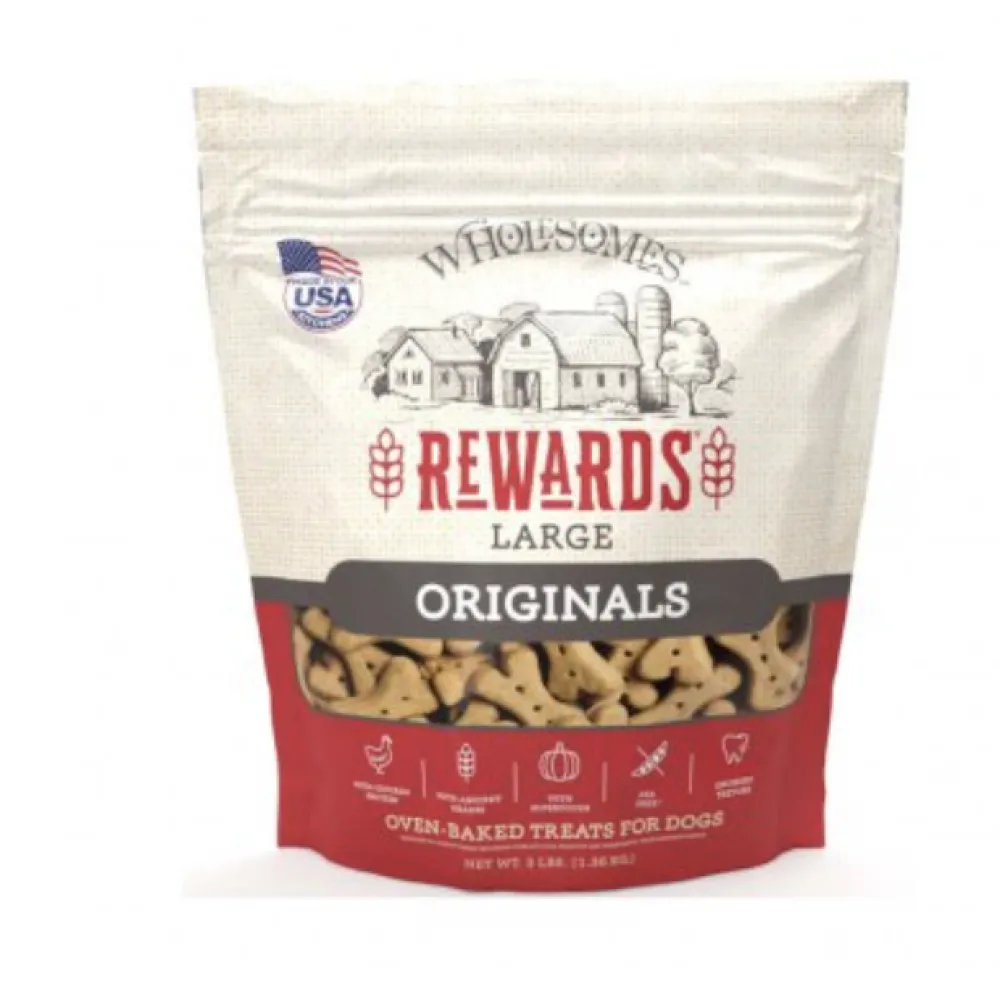 Wholesomes Biscuits & Crunchy Treats^Rewards Originals Classic Large Dog Treats, 3-lb
