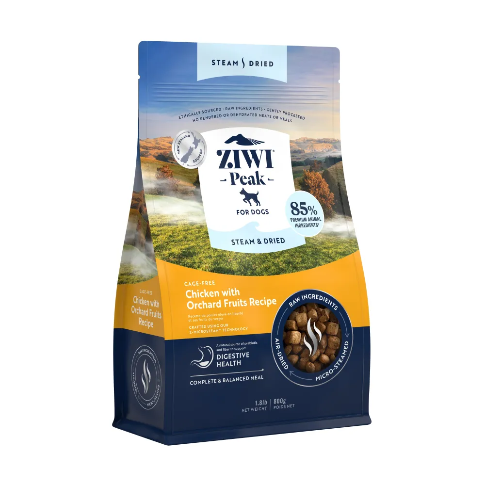 Ziwi Air-Dried & Dehydrated Food^Peak Steam & Dried Chicken with Orchard Fruits Recipe Air-Dried Dog Food, 1.8-lb | 800-gram